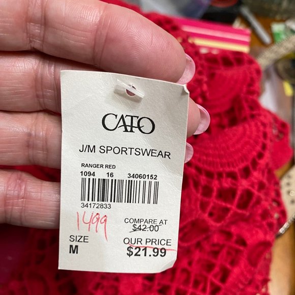 NWT Sz M Cato Crocheted Top - Beautifully Detailed - Picture 10 of 10